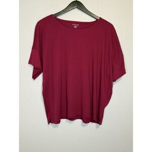 Eileen Fisher Rosby Sleep Short Sleeve Box T Shirt Organic Cotton Womens XL